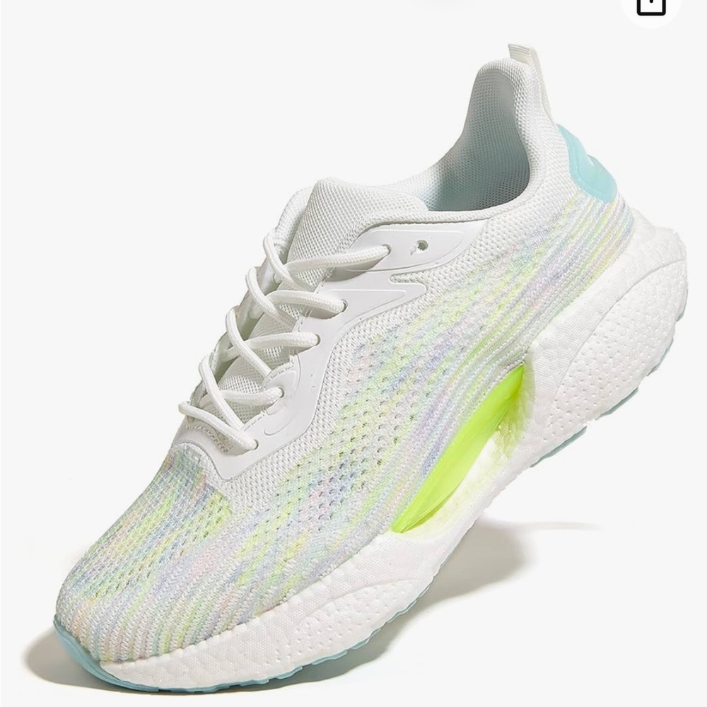 BELOS Women's Breathable Mesh Knit Lace Up Athletic Sneakers Comfortable NonSlip